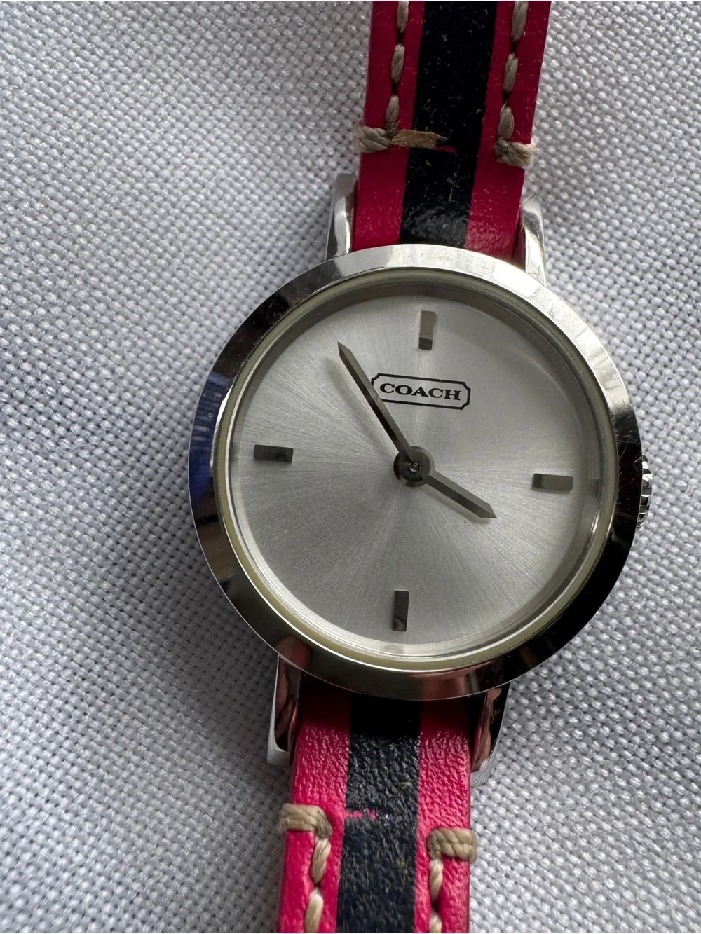 Coach Studio Women’s Watch Pink & Navy Slim Leather Strap 23mm 14501579
